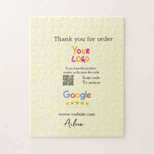 Danke Google Bewertungs-Scan-QR Geschäft Puzzle
