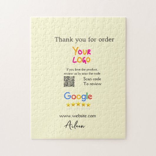 Danke Google Bewertungs-Scan-QR Geschäft Puzzle (Vertikal)