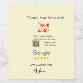 Danke Google Bewertungs-Scan-QR Geschäft Weinetikett (Einzelnes Label)