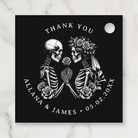 Danke Gothic Wedding Geschenkanhänger (Rückseite)