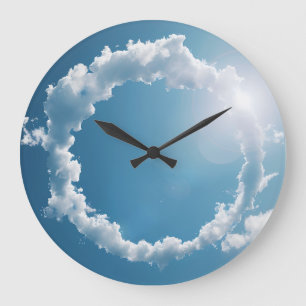 Danke, Gott Wolken Fotografie Blauer Himmel  Große Wanduhr