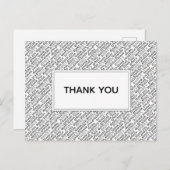 Danke Gracias Arigato Schwarz-weiß Dankbarkeit Postkarte (Vorne/Hinten)