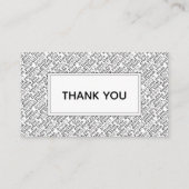 Danke Gracias Arigato Schwarz-weiß Dankbarkeit Visitenkarte (Vorderseite)