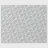 Danke Gracias Arigato Typografie Schwarz-weiß Geschenkpapier (Flach)