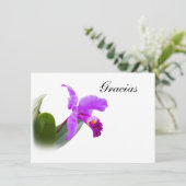 Danke, Gracias, Spanisch, Orchideen-Karte Dankeskarte (Stehend Vorderseite)