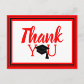 Danke, Grad Cap Red und Black Postkarte (Vorderseite)