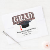 Danke, Graduate Quadratischer Aufkleber (Umschlag)