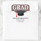 Danke, Graduate Quadratischer Aufkleber (Tasche)