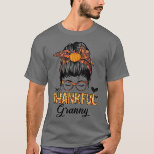 Danke Granny Funny Messy Bun Herbst Dank T-Shirt