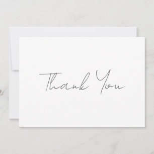 Danke Grau Handschriftlich Klassisch Chic Weiß