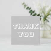 Danke, grau weiß karte (Stehend Vorderseite)