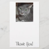 Danke/Graue Katze Briefpapier (Vorderseite)