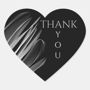 "Danke" Gray Petal Design Herz-Aufkleber