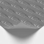 "Danke" Gray Silvery Gradient Geschenkpapier (Ecke)