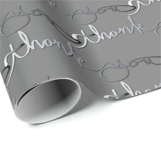 "Danke" Gray Silvery Gradient Geschenkpapier (Rolleneckpunkt)