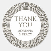 Danke Grecian Party Stone Griechisches Schlüsselmu Runder Aufkleber (Vorderseite)