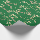 Danke Green Gold Wedding Birthday Favor Shop Geschenkpapier (Ecke)