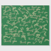 Danke Green Gold Wedding Birthday Favor Shop Geschenkpapier (Flach)