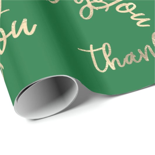 Danke Green Gold Wedding Birthday Favor Shop Geschenkpapier (Rolleneckpunkt)