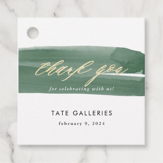 Danke Green Ribbon Geschenkanhänger (Vorderseite)