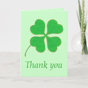 Danke, Green Shamrock Green Dots Hochzeitskarten Dankeskarte