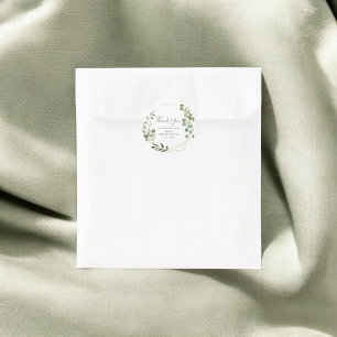 Danke Greenery Leaves Brautparty Runder Aufkleber