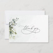 Danke Greenery Minimalistische Script Card (Vorderseite)