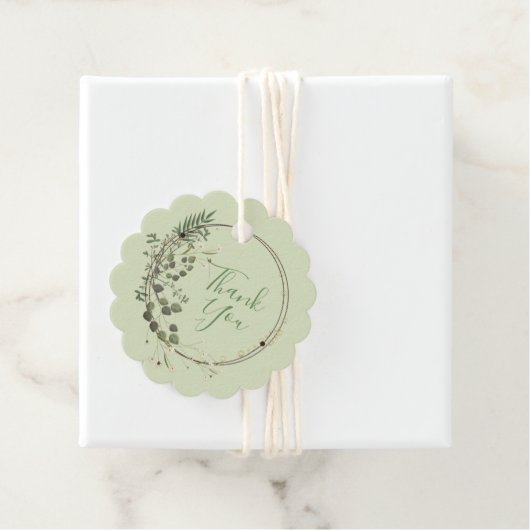 Danke Greenery Tiny Blume Wreath Geschenkanhänger (Beispiel)