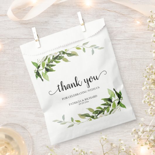 Danke Greenery Wedding Geschenktütchen (Ausgeschnitten)