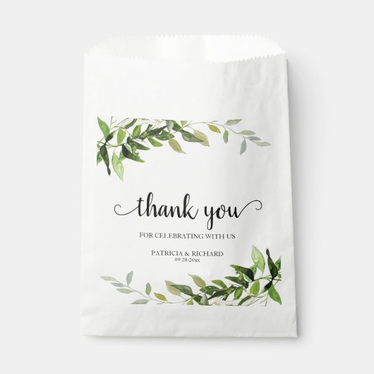 Danke Greenery Wedding Geschenktütchen (Vorderseite)