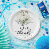 Danke Greenery White Pumpkin Erntedank Pappteller (Party)