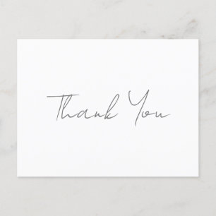 Danke Grey Handgeschrieben Klassisch Chic Weiß Postkarte