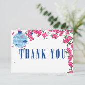 Danke, Griechisch Bougainvillea Brautparty Karte (Stehend Vorderseite)