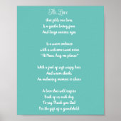 Danke, Großmutter. Großelterngedicht blau Poster (Vorne)