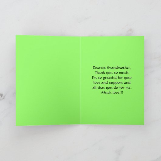 Danke Großmutter Lily vom Tal (Innenseite)