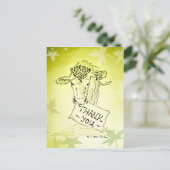 Danke— Guernsey Cow Postkarte (Stehend Vorderseite)