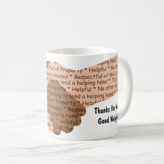 Danke, gute Nachbarin Kaffeetasse (VorderseiteRechts)