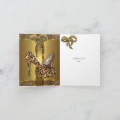Danke, hallo Fersen-Schuh-Leopard-Goldbogen zu Dankeskarte (Innenseite)