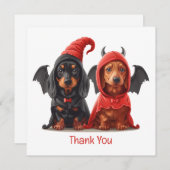 Danke Halloween Dackel Hunde Devil Bat (Vorne/Hinten)