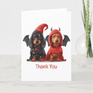 Danke Halloween Dackel Hunde Devil Bat