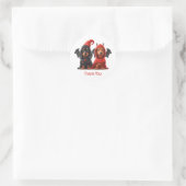 Danke Halloween Dackel Hunde Devil Bat Runder Aufkleber (Tasche)