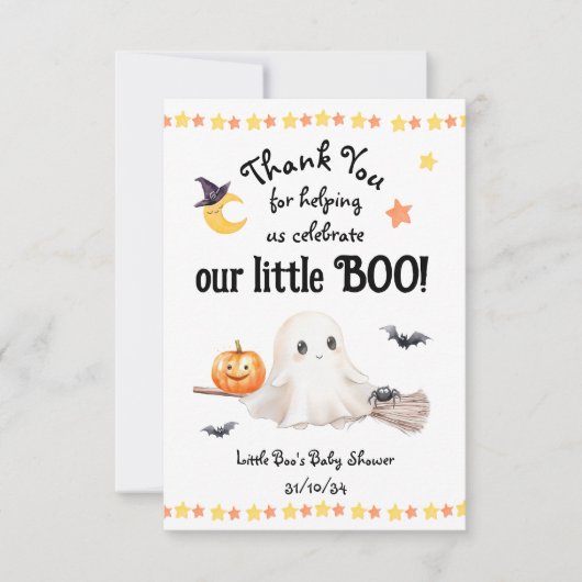 Danke Halloween Little Boo Baby Dusche (Vorderseite)