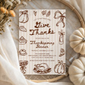 Danke Hand Draodle Erntedank Dinner Einladung