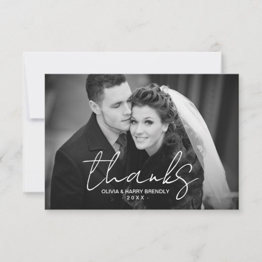 Danke Hand Lettered Script Wedding Danke Card (Vorderseite)