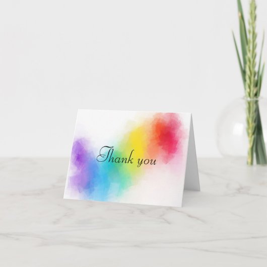 Danke Hand Schrift Text Farbige Vorlage (Vorderseite)