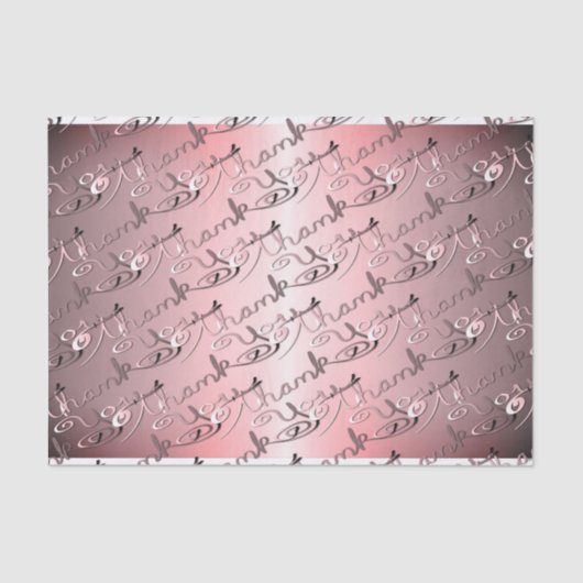 "Danke" Handgeschriebener Silvery Rose Schriftart Seidenpapier (Vorderseite)