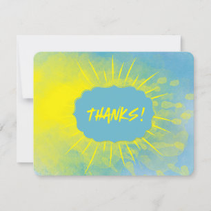 DANKE! Handgezeichnete Wasserfarbe Sonnenstrahlen Dankeskarte