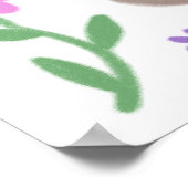 Danke: Hase mit Blumen Poster (Ecke)