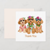 Danke Hawaiian Goldendoodle Hunde Blumen Lei (Vorne/Hinten)