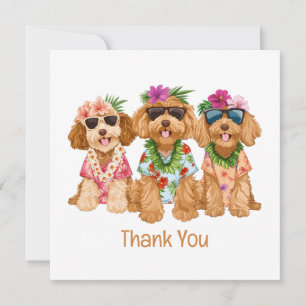 Danke Hawaiian Goldendoodle Hunde Blumen Lei